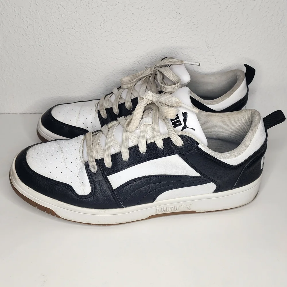 PUMA Rebound LayUp SL Low White Black Mens Sz 11.5 Athletic Shoes Sneakers - Picture 3 of 12